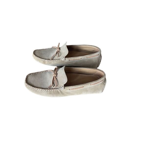 Zara Beige Mens Slip On Moccasin Bow Moc Toe Casual Loafer Shoes Size 43 - Picture 7 of 12